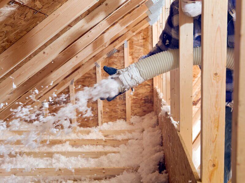 blown insulation helps to keep your home warm in winter and cold in summer