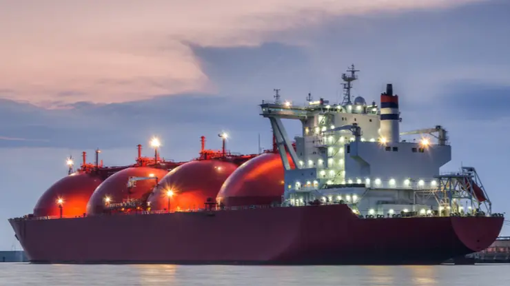 LNG tanker shipping natural gas.