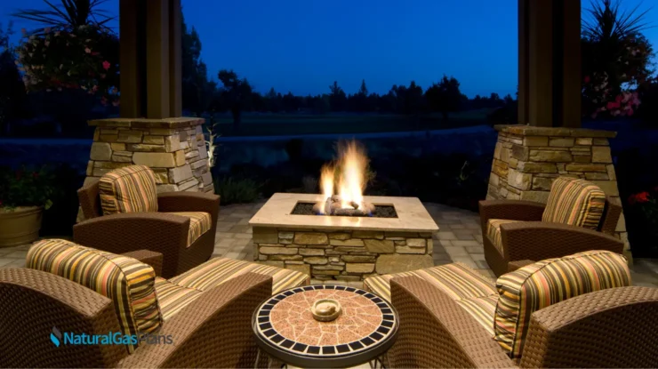 natural gas fire pit permanant fire pit outside